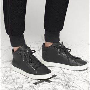 Rag and Bone Kent Black Leather hightop sneakers